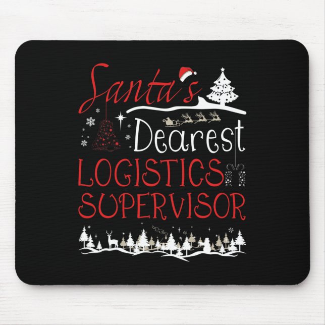 Logistik-Supervisor Xmas Job Funny Weihnachten Mousepad (Vorne)