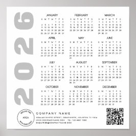 Logo 2026 Kalender QR-Code Firmenname Poster
