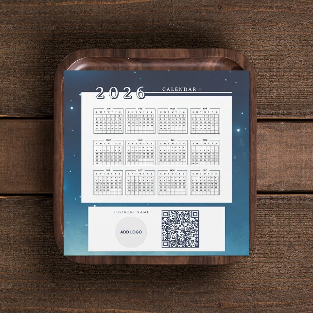 Logo 2026 Kalender QR-Code Magnetkarte hinzufügen (Add Logo 2026 Calendar QR Code Magnetic Card)