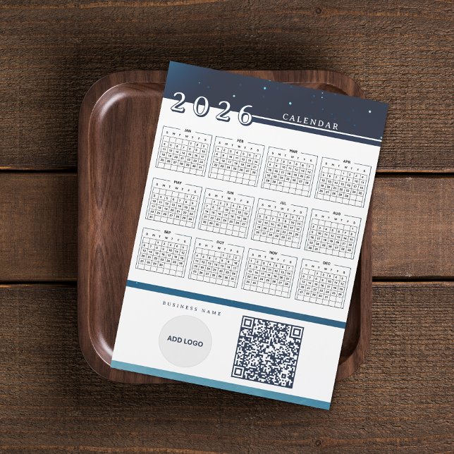 Logo 2026 Kalender QR-Code Magnetkarte hinzufügen (Add Logo 2026 Calendar QR Code Magnetic Card )