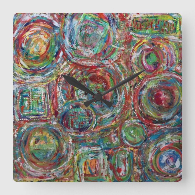 Logo 2 Wandleuchte Quadratische Wanduhr (Vorderseite)