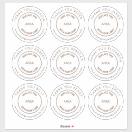 Logo 9 Großer individueller Name dank Mitarbeiter  Aufkleber