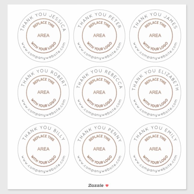 Logo 9 Großer individueller Name dank Mitarbeiter  Aufkleber (Blatt)