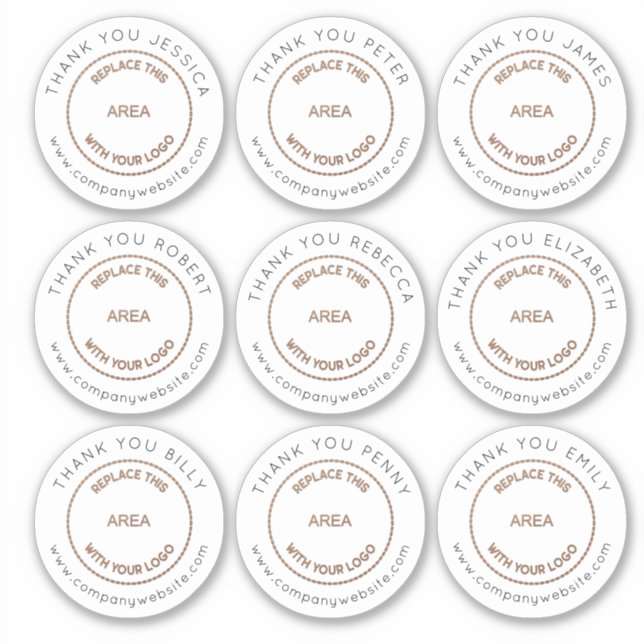 Logo 9 Kleiner Name dank Mitarbeiter Delegierter Aufkleber (Vorderseite)