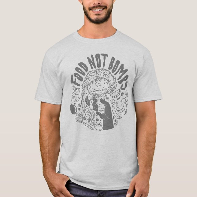 Logo-Abzeichen "Food Not Bombs" T-Shirt (Vorderseite)
