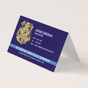 Logo-Abzeichen Polizei Blau-Line-Mitarbeiter Visitenkarten