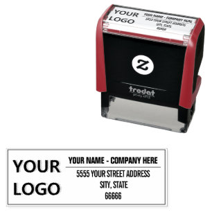 Logo-Adresse Gerahmte Design-Briefmarke Beruflich Permastempel