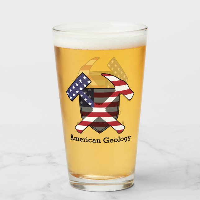 Logo "American Geology Rock Hammer" - individuell  Glas (Vorne (Gefüllt))