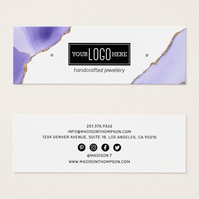 Logo-Anzeige für lila und Gold-Agate-Ohren (Vorne & Hinten)