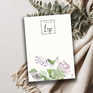 Logo-Anzeige für Soft Lilac Floral Blank Blank Visitenkarte