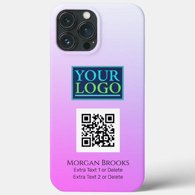 Logo/Art/Foto, QR-Code, Name, strahlend rotes Viol Case-Mate iPhone Hülle (Rückseite)