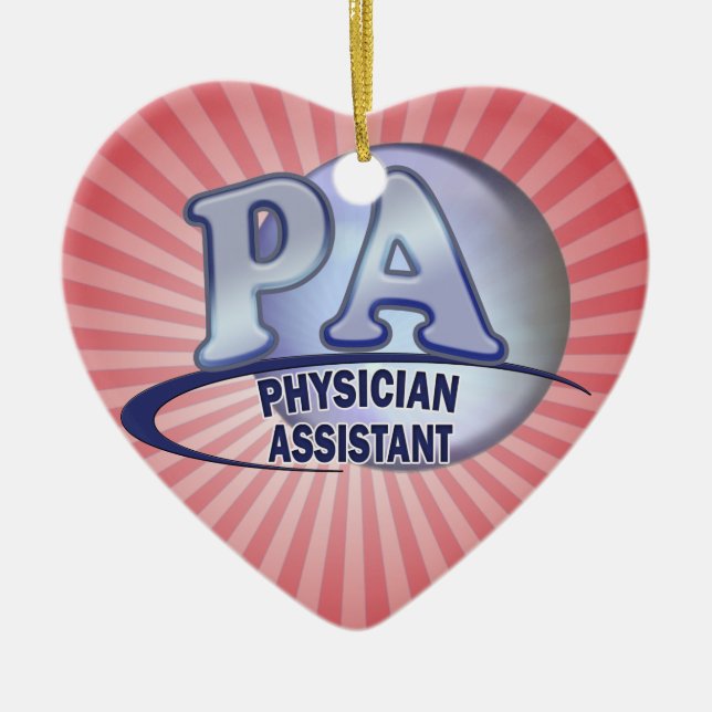 LOGO-ARZT-ASSISTENT PAS BLAUER KERAMIK ORNAMENT (Vorne)