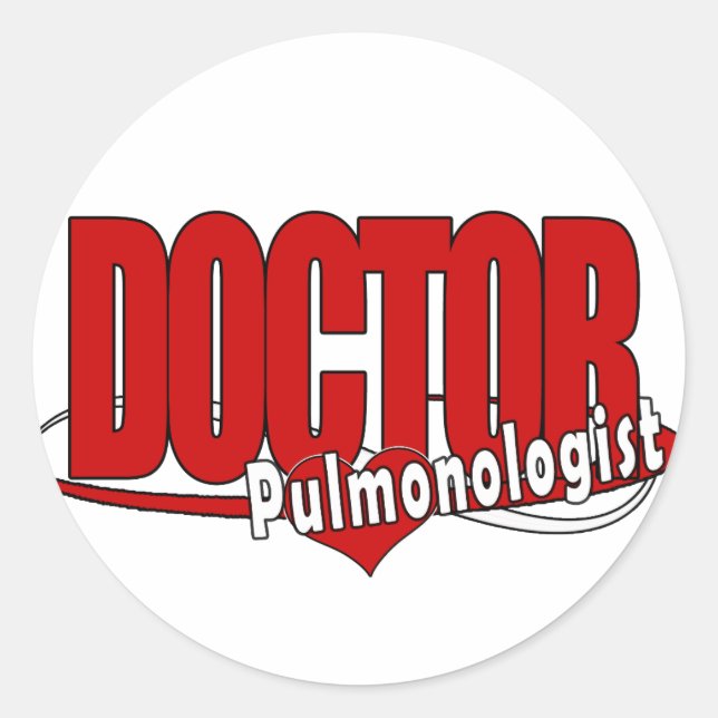 LOGO-ARZT PULMONOLOGIST RUNDER AUFKLEBER (Vorderseite)