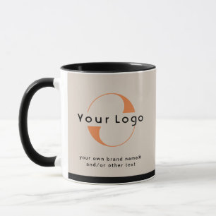 Logo auf der Ligh Tan + Black Text Company Busines Tasse