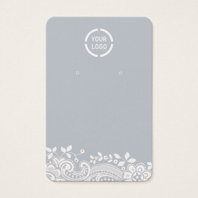 Logo auf der Weißen Spitze staubblaue Ohrring-Anze (Vorderseite)