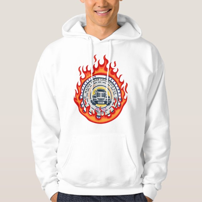 Logo auf Feuer Hoodie (Vorderseite)