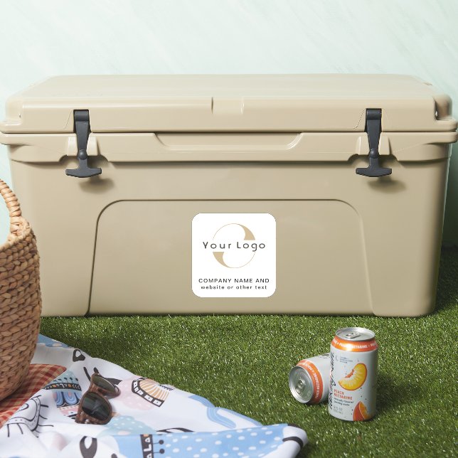 Logo auf Off white Square Cooler Business Vinyl St Aufkleber (Kühler)