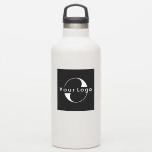 Logo auf Vinyl Square Water Flasche Business Black Aufkleber