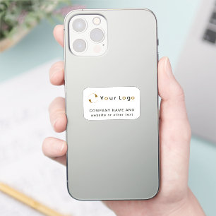 Logo auf weißem Rechteck Phone Business Vinyl Aufkleber