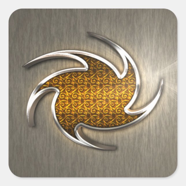 Logo-Aufkleber 3D-Effekt Quadratischer Aufkleber (Vorderseite)