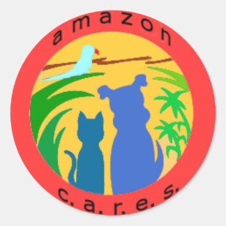 Logo-Aufkleber für Amazon Cares Runder Aufkleber