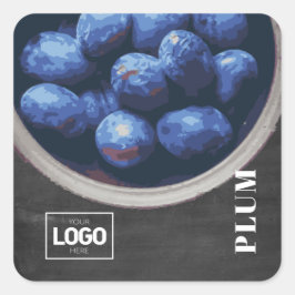 Logo-Aufkleber für das Produkt-Brandy-Plum Quadratischer Aufkleber