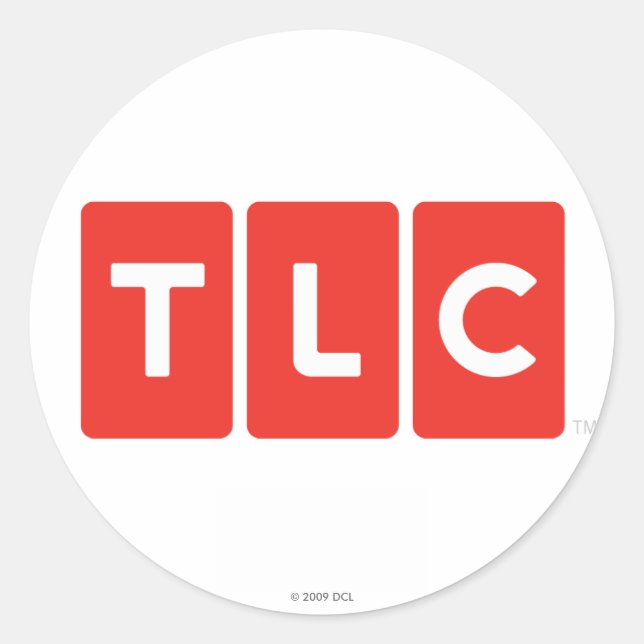 Logo-Aufkleber für das TLC-Netzwerk Runder Aufkleber (Vorderseite)