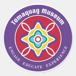 Logo-Aufkleber für das Tomaquag-Museum Runder Aufkleber