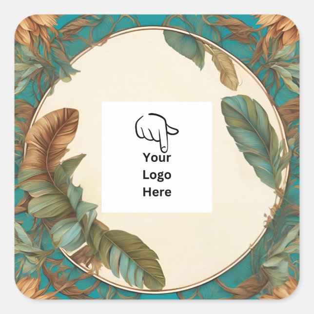 Logo-Aufkleber für die Verpackung von individuell  Quadratischer Aufkleber (Vorderseite)