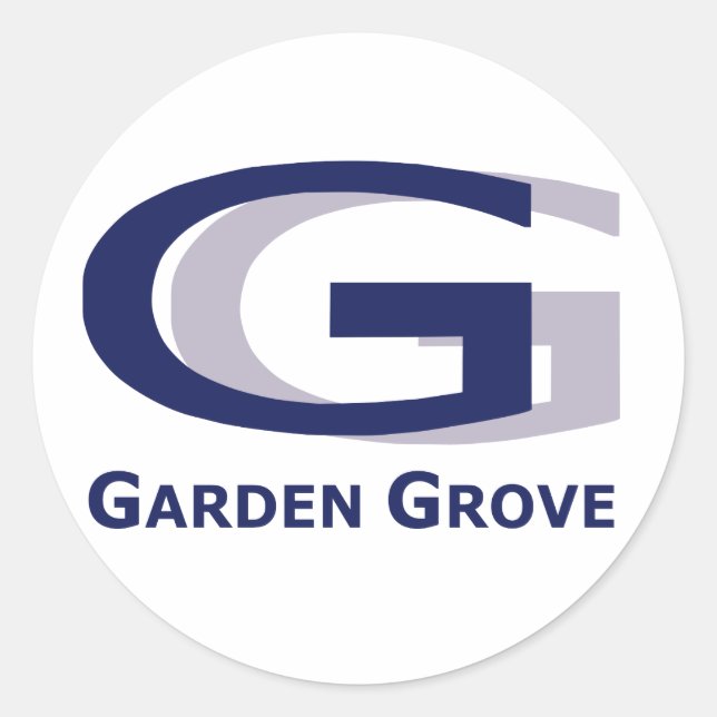 Logo-Aufkleber für Garden Grove Runder Aufkleber (Vorderseite)