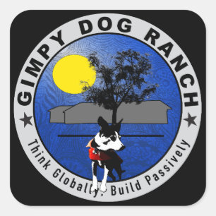 Logo-Aufkleber für Gimpy Dog Ranch Quadratischer Aufkleber