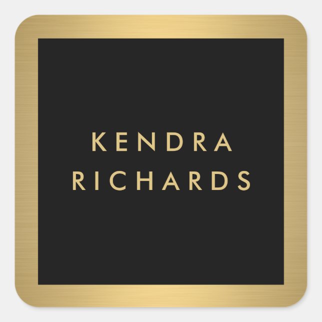 Logo-Aufkleber für Glam-Gold Quadratischer Aufkleber (Vorderseite)