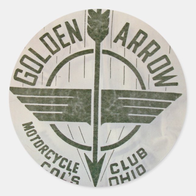 Logo-Aufkleber für Golden Arrow-Motorrad-Clubs Runder Aufkleber (Vorderseite)