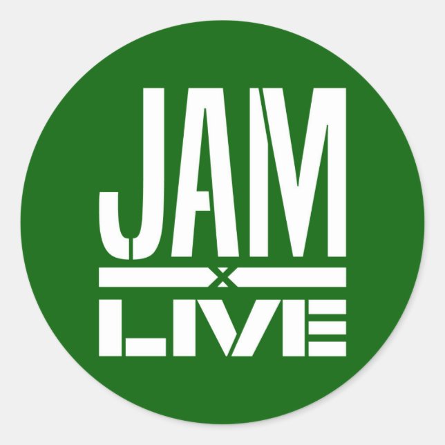 Logo-Aufkleber für Jam - grün Runder Aufkleber (Vorderseite)