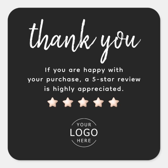Logo-Aufkleber für kleine Unternehmen Quadratischer Aufkleber (Vorderseite)