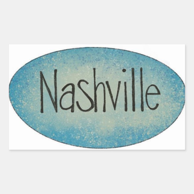 Logo-Aufkleber für Nashville Music City Rechteckiger Aufkleber (Vorderseite)