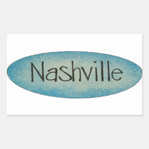 Logo-Aufkleber für Nashville Music City Rechteckiger Aufkleber