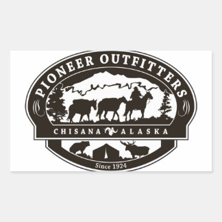 Logo-Aufkleber für Pioneer Outfitters Rechteckiger Aufkleber