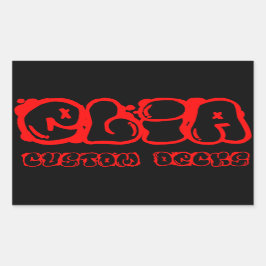 Logo-Aufkleber für Rot Rechteckiger Aufkleber