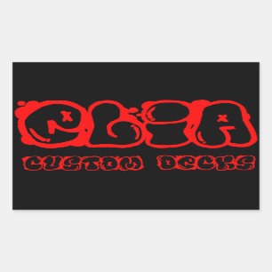 Logo-Aufkleber für Rot Rechteckiger Aufkleber