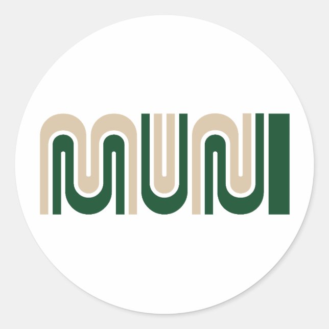 Logo-Aufkleber für San Francisco Muni Runder Aufkleber (Vorderseite)