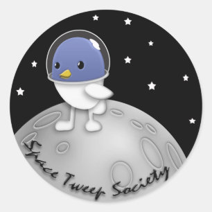 Logo-Aufkleber für "Space Tweep Society" Runder Aufkleber