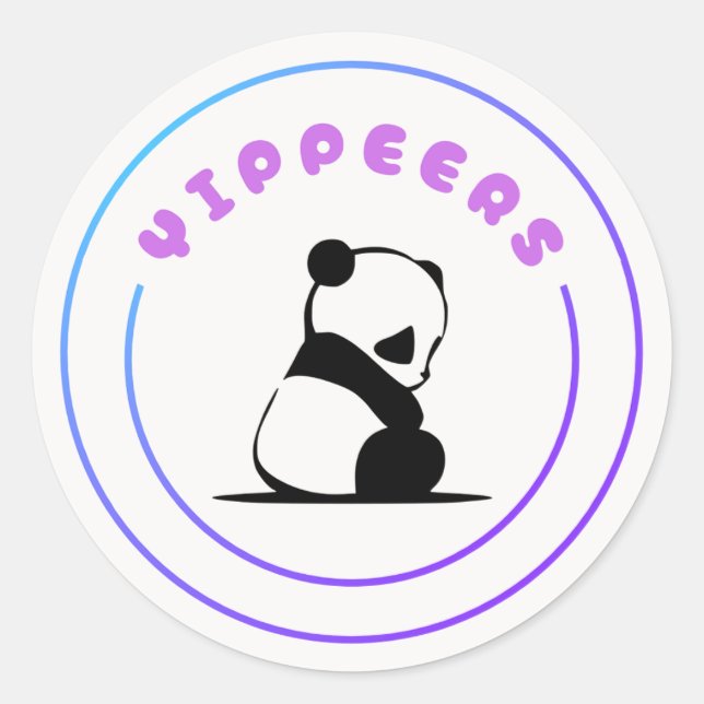 Logo-Aufkleber für Yippeers Runder Aufkleber (Vorderseite)