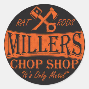 Logo-Aufkleber in der Orange und im Schwarzen Runder Aufkleber