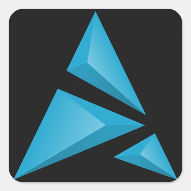 Logo-Aufkleber mit dunklem Hintergrund Quadratischer Aufkleber (Vorderseite)