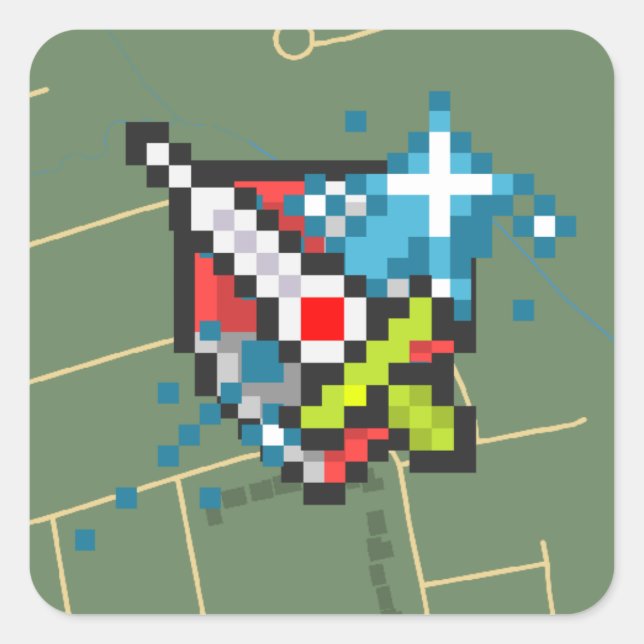 Logo-Aufkleber Quadratischer Aufkleber (Vorderseite)