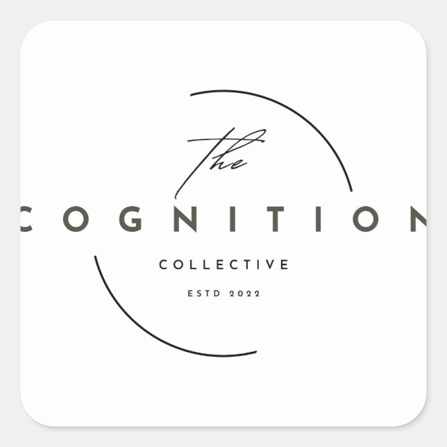 Logo-Aufkleber Quadratischer Aufkleber (Vorderseite)