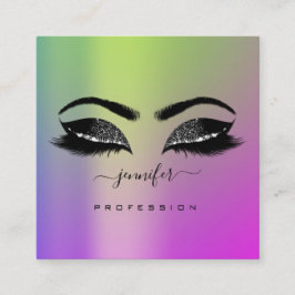 Logo-Augen Grün rosa Berufliches Makeup Quadratische Visitenkarte