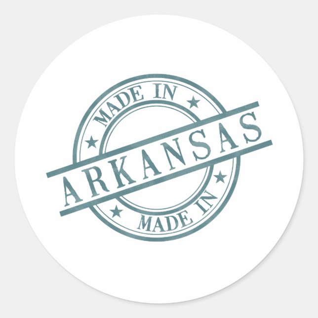 Logo aus Arkansas Green Round-Rubber-Briefmarke Runder Aufkleber (Vorderseite)