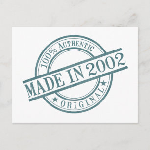 Logo aus dem Jahr 2002, runder Gummistempel "Made Postkarte